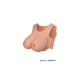 Buste seins réaliste couleur peau claire Taille XL Bonnet G 